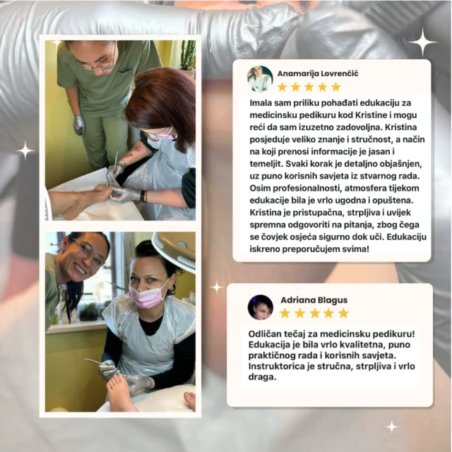 💬 𝐃𝐨𝐣𝐦𝐨𝐯𝐢 𝐧𝐚š𝐢𝐡 𝐩𝐨𝐥𝐚𝐳𝐧𝐢𝐜𝐚 𝐬𝐚 𝐞𝐝𝐮𝐤𝐚𝐜𝐢𝐣𝐞 𝐌𝐞𝐝𝐢𝐜𝐢𝐧𝐬𝐤𝐚 𝐩𝐞𝐝𝐢𝐤𝐮𝐫𝐚 𝐌𝐚𝐬𝐭𝐞𝐫𝐜𝐥𝐚𝐬𝐬💬Najljepša potvrda našeg rada su zadovoljni polaznici. 💛
Hvala Anamariji i Adrijani na divnim riječima i povjerenju!📢 Novi termin edukacije: 11.–12.04.2026.
👉 Prijave su u tijeku-za više informacija javite nam se porukom u inbox!