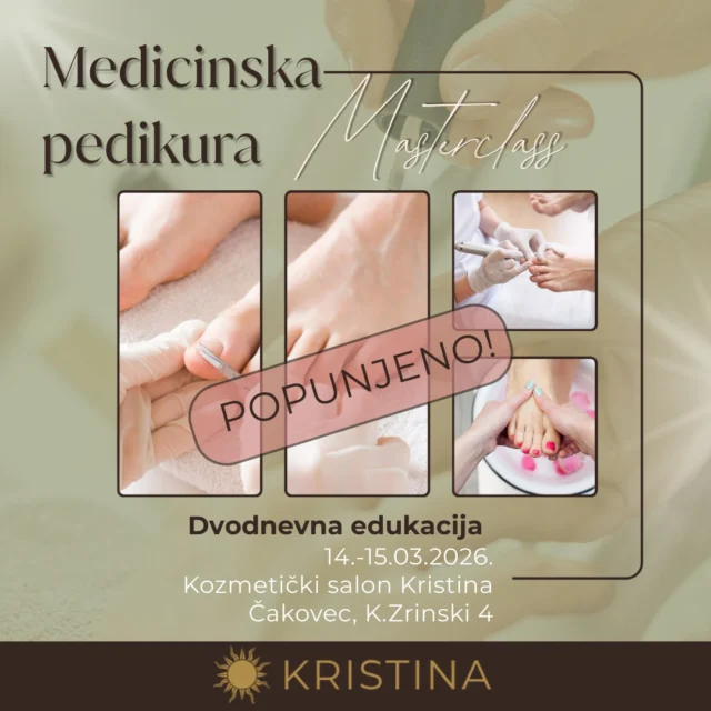 Medicinska pedikura Masterclass je popunjen ✨
Hvala svima na velikom interesu.
Informacije o novim terminima edukacija - uskoro 🤍